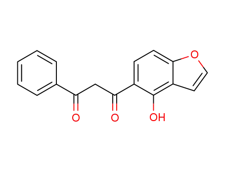 Molecular Structure of 107155-14-6 (1-(4-hydroxy-benzofuran-5-yl)-3-phenyl-propane-1,3-dione)