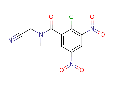 Molecular Structure of 22985-05-3 (2-Chloro-N-cyanomethyl-N-methyl-3,5-dinitro-benzamide)