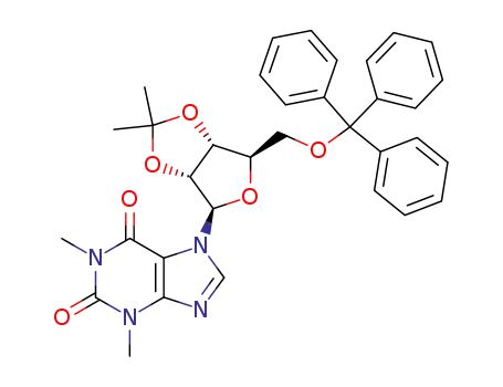 7-((3aR,4R,6R,6aR)-2,2-Dimethyl-6-trityloxymethyl-tetrahydro-furo[3,4-d][1,3]dioxol-4-yl)-1,3-dimethyl-3,7-dihydro-purine-2,6-dione