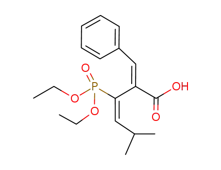 (E)-3-(Diethoxy-phosphoryl)-5-methyl-2-[1-phenyl-meth-(Z)-ylidene]-hex-3-enoic acid