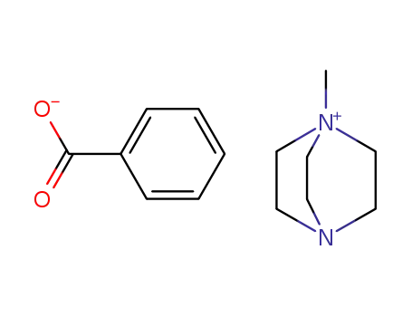 Molecular Structure of 81539-88-0 (Benzoate<sub>1</sub>-methyl-4-aza-1-azonia-bicyclo[2.2.2]octane;)