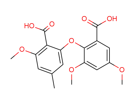 Molecular Structure of 93994-07-1 (Benzoic acid,
2-(2-carboxy-3-methoxy-5-methylphenoxy)-3,5-dimethoxy-)