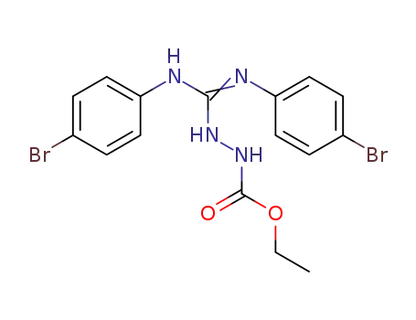 Molecular Structure of 10022-33-0 (Hydrazinecarboxylicacid, 2-[[(4-bromophenyl)amino][(4-bromophenyl)imino]methyl]-, ethyl ester)