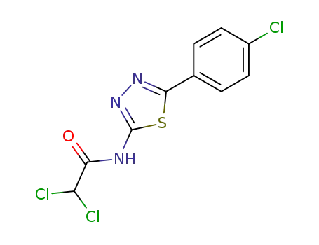 Molecular Structure of 18199-95-6 (2,2-dichloro-<i>N</i>-[5-(4-chloro-phenyl)-[1,3,4]thiadiazol-2-yl]-acetamide)