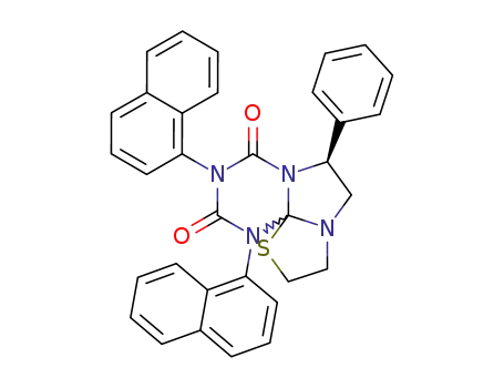 Molecular Structure of 65172-60-3 ((6<i>S</i>,11aΞ)-1,3-di-naphthalen-1-yl-6-phenyl-tetrahydro-thiazolo[2',3':2,3]imidazo[1,2-<i>a</i>][1,3,5]triazine-2,4-dione)