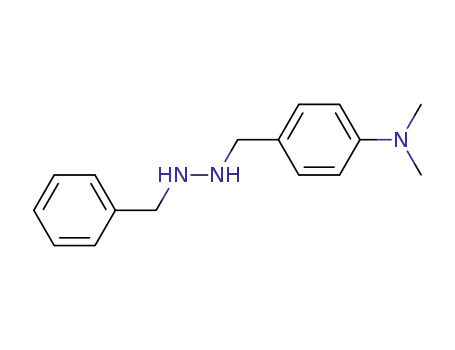Molecular Structure of 102396-00-9 (Benzenamine,N,N-dimethyl-4-[[2-(phenylmethyl)hydrazinyl]methyl]-)