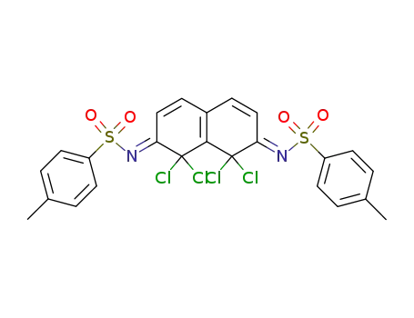 Molecular Structure of 115188-28-8 (<i>N</i>,<i>N</i>'-(1,1,8,8-tetrachloro-1<i>H</i>,8<i>H</i>-naphthalene-2,7-diylidene)-bis-toluene-4-sulfonamide)