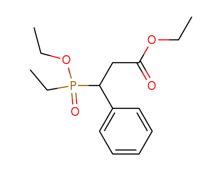 Molecular Structure of 17157-77-6 (3-(ethoxy-ethyl-phosphinoyl)-3-phenyl-propionic acid ethyl ester)