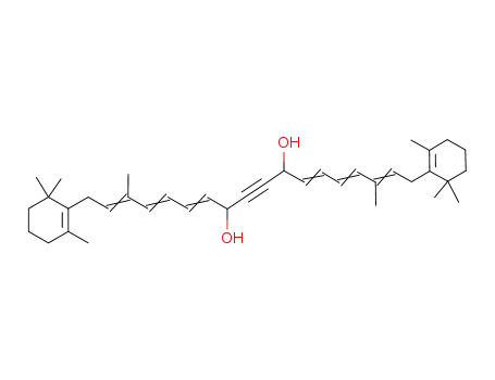 optically inactive 3,16-dimethyl-1,18-bis-(2,6,6-trimethyl-cyclohex-1-enyl)-octadeca-2,4,6,12,14,16-hexaen-9-yne-8,11-diol