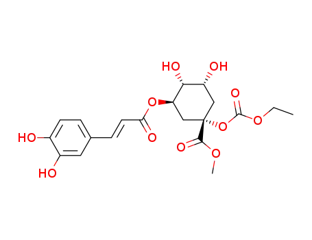 (1<i>S</i>)-1-ethoxycarbonyloxy-3<i>c</i>-(3,4-dihydroxy-<i>trans</i>-cinnamoyloxy)-4<i>t</i>,5<i>t</i>-dihydroxy-cyclohexane-<i>r</i>-carboxylic acid methyl ester