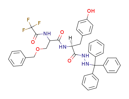 Molecular Structure of 3870-24-4 (<i>N</i>-(<i>O</i>-benzyl-<i>N</i>-trifluoroacetyl-DL-seryl)-L-tyrosine-(<i>N</i>'-trityl-hydrazide))