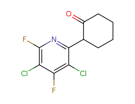 Molecular Structure of 76277-90-2 (2-(3,5-dichloro-4,6-difluoro-2-pyridyl)cyclohexanone)