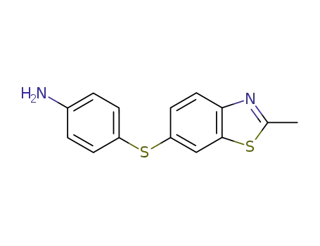 Molecular Structure of 100621-04-3 (4-(2-methyl-benzothiazol-6-ylmercapto)-aniline)