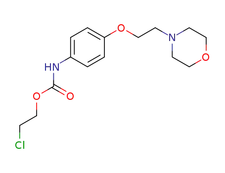 Molecular Structure of 102003-50-9 ([4-(2-morpholino-ethoxy)-phenyl]-carbamic acid-(2-chloro-ethyl ester))