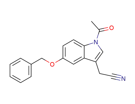 Molecular Structure of 65881-15-4 (1H-Indole-3-acetonitrile, 1-acetyl-5-(phenylmethoxy)-)