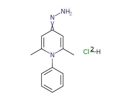 Molecular Structure of 105911-88-4 (2,6-dimethyl-1-phenyl-1<i>H</i>-pyridin-4-one-hydrazone; dihydrochloride)