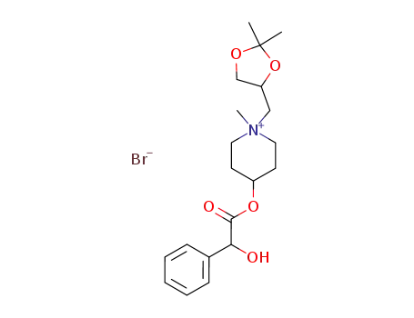 Molecular Structure of 64445-20-1 (Piperidinium,
1-[(2,2-dimethyl-1,3-dioxolan-4-yl)methyl]-4-[(hydroxyphenylacetyl)oxy]-1
-methyl-, bromide)