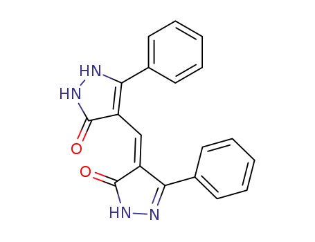 Molecular Structure of 66076-96-8 ((3-oxo-5-phenyl-2,3-dihydro-1<i>H</i>-pyrazol-4-yl)-(5-oxo-3-phenyl-1,5-dihydro-pyrazol-4-ylidene)-methane)