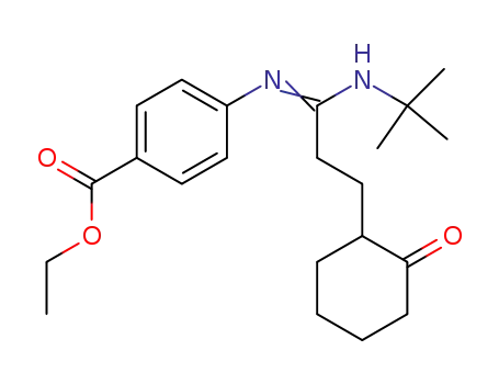 4-{[N-tert-Butyl-3-(2-oxo-cyclohexyl)-propionimidoyl]-amino}-benzoic acid ethyl ester