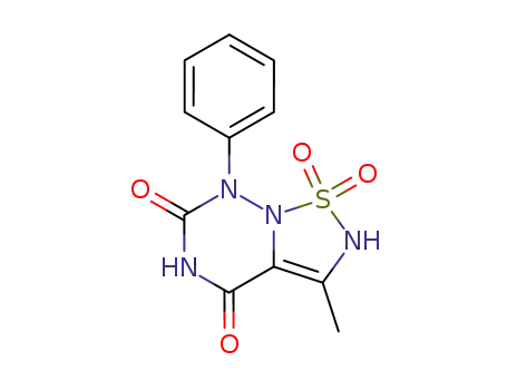 3-Methyl-1,1-dioxo-7-phenyl-1,2-dihydro-1λ<sup>6</sup>-thia-2,5,7,7a-tetraaza-indene-4,6-dione