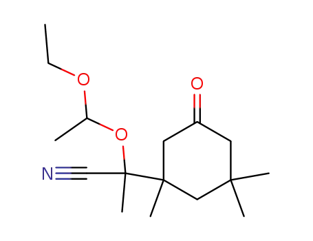 2-(1-Ethoxy-ethoxy)-2-(1,3,3-trimethyl-5-oxo-cyclohexyl)-propionitrile