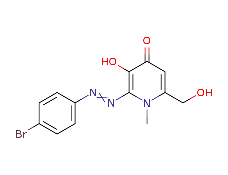 4(1H)-Pyridinone,
2-[(4-bromophenyl)azo]-3-hydroxy-6-(hydroxymethyl)-1-methyl-