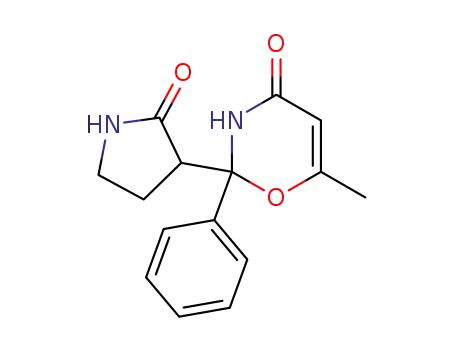 Molecular Structure of 93969-51-8 (4H-1,3-Oxazin-4-one,
2,3-dihydro-6-methyl-2-(2-oxo-3-pyrrolidinyl)-2-phenyl-)