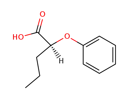 Molecular Structure of 19128-88-2 (L-2-phenoxy-valeric acid)