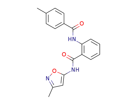 Molecular Structure of 90059-36-2 (Benzamide, 2-[(4-methylbenzoyl)amino]-N-(3-methyl-5-isoxazolyl)-)