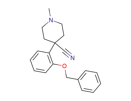 Molecular Structure of 860114-04-1 (4-(2-benzyloxy-phenyl)-1-methyl-piperidine-4-carbonitrile)
