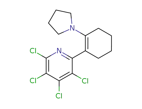 Molecular Structure of 76277-88-8 (1-pyrrolidinyl-2-(tetrachloro-2-pyridyl)cyclohexene)