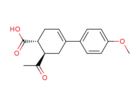 (+/-)-6<i>t</i>-acetyl-4-(4-methoxy-phenyl)-cyclohex-3-ene-<i>r</i>-carboxylic acid