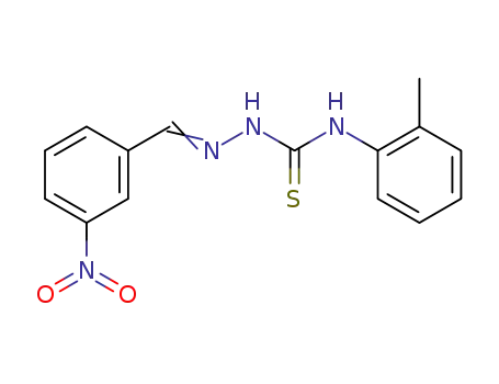 Molecular Structure of 900-45-8 (Hydrazinecarbothioamide,N-(2-methylphenyl)-2-[(3-nitrophenyl)methylene]-)