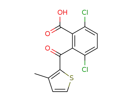 Molecular Structure of 108798-36-3 (3,6-dichloro-2-(3-methyl-thiophene-2-carbonyl)-benzoic acid)