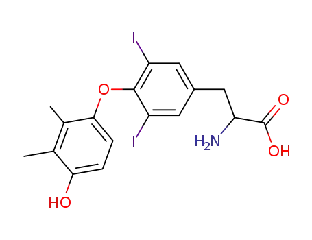 Molecular Structure of 39693-06-6 (Tyrosine, O-(4-hydroxy-2,3-dimethylphenyl)-3,5-diiodo-)