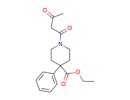 Molecular Structure of 101782-44-9 (1-acetoacetyl-4-phenyl-piperidine-4-carboxylic acid ethyl ester)