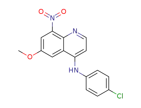 Molecular Structure of 63456-81-5 (4-Quinolinamine, N-(4-chlorophenyl)-6-methoxy-8-nitro-)