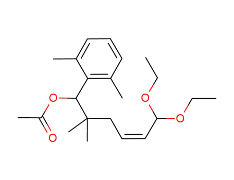 Molecular Structure of 89329-81-7 (Benzenemethanol,
a-(5,5-diethoxy-1,1-dimethyl-3-pentenyl)-2,6-dimethyl-, acetate, (Z)-)