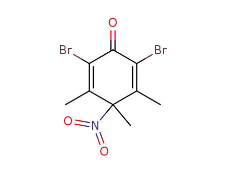 Molecular Structure of 95111-52-7 (2,5-Cyclohexadien-1-one, 2,6-dibromo-3,4,5-trimethyl-4-nitro-)