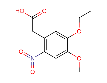 Molecular Structure of 858843-13-7 ((5-ethoxy-4-methoxy-2-nitro-phenyl)-acetic acid)