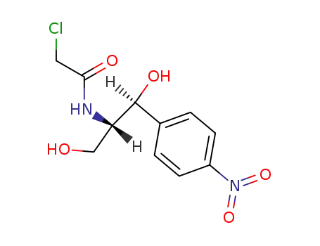 Molecular Structure of 16803-76-2 (Acetamide,
2-chloro-N-[2-hydroxy-1-(hydroxymethyl)-2-(4-nitrophenyl)ethyl]-)