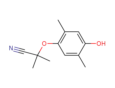 Molecular Structure of 856812-84-5 (α-(4-hydroxy-2,5-dimethyl-phenoxy)-isobutyronitrile)