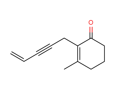 Molecular Structure of 105539-99-9 (3-methyl-2-pent-4-en-2-ynyl-cyclohex-2-enone)