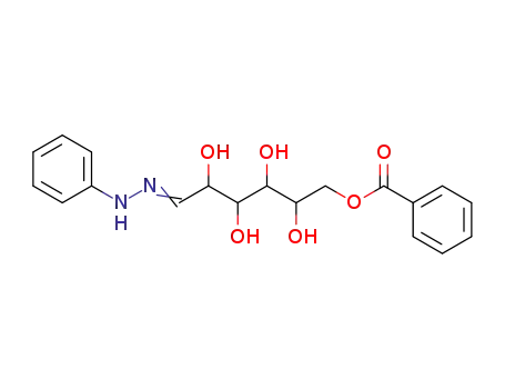 Molecular Structure of 111239-52-2 (<i>O</i><sup>6</sup>-benzoyl-glucose-phenylhydrazone)