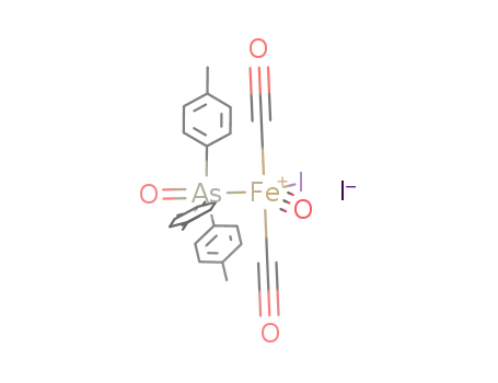 Fe(AsO(C<sub>7</sub>H<sub>7</sub>)3)(CO)3I<sup>(1+)</sup>*I<sup>(1-)</sup>=Fe(AsO(C<sub>7</sub>H<sub>7</sub>)3)(CO)3I<sub>2</sub>