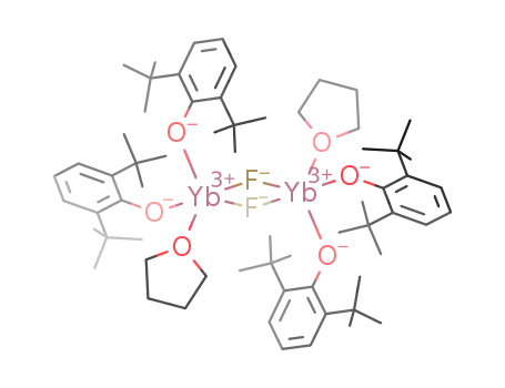 Molecular Structure of 275377-65-6 (di(bis(2,6-di-tert-butylphenolato)(μ-fluoro)(tetrahydrofuran)ytterbium(III)))
