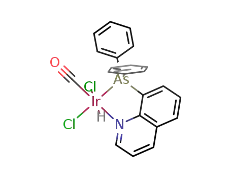 Molecular Structure of 82704-73-2 (hydridodichlorocarbonyl 8-(diphenylarsino)quinoline iridium(III))