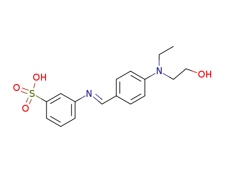 Molecular Structure of 63619-27-2 (Benzenesulfonic acid,
3-[[[4-[ethyl(2-hydroxyethyl)amino]phenyl]methylene]amino]-)