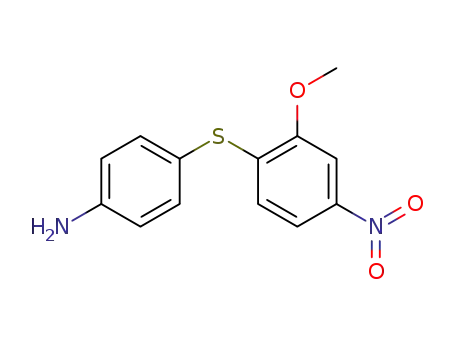 Molecular Structure of 100724-38-7 (Benzenamine, 4-[(2-methoxy-4-nitrophenyl)thio]-)