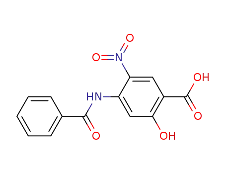 Molecular Structure of 860508-39-0 (4-benzoylamino-2-hydroxy-5-nitro-benzoic acid)